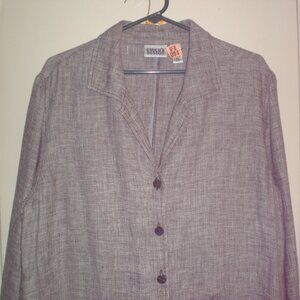 Women's Chico's Design Linen 2pc Jacket and Crop Pants Size 2 (12)